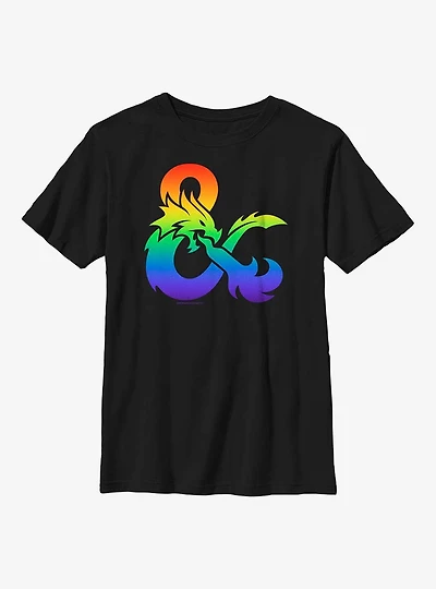 Dungeons And Dragons Pride Gradient Logo Youth T-Shirt