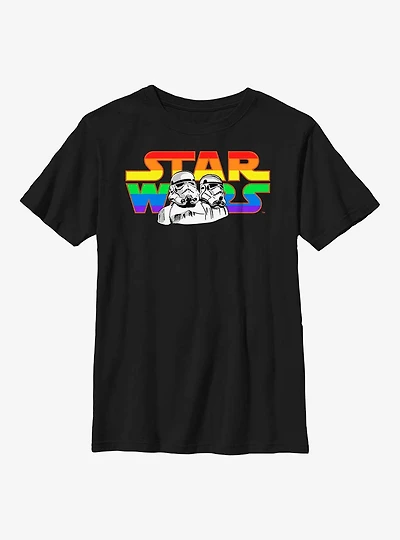 Star Wars Logo And Stormtroopers Youth T-Shirt