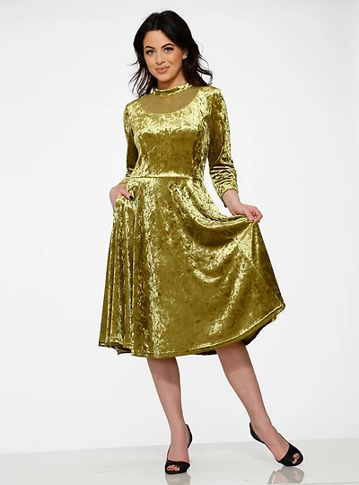 Green Velvet Dress