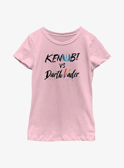 Star Wars Obi-Wan Kenobi Vader Lettering Youth Girls T-Shirt