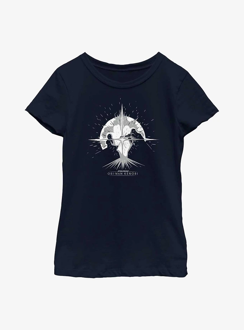 Star Wars Obi-Wan Kenobi Explosive Duel Graphic Youth Girls T-Shirt
