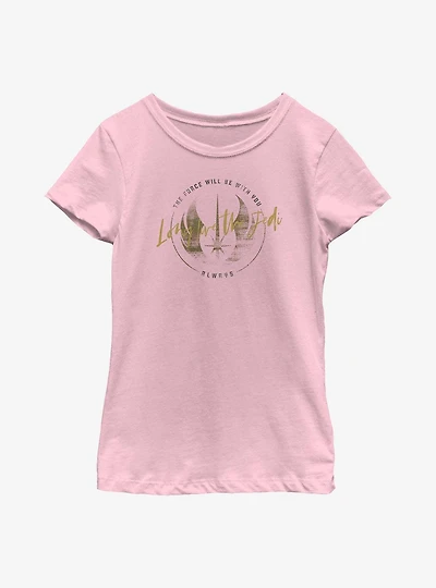 Star Wars Obi-Wan Kenobi Long Live Jedi Crest Youth Girls T-Shirt