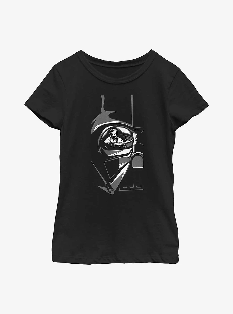 Star Wars Obi-Wan Kenobi Vader Reflection Graphic Youth Girls T-Shirt