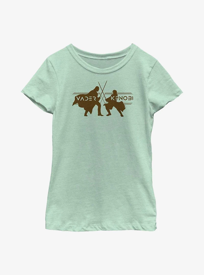 Star Wars Obi-Wan Kenobi Vader Vs Silhouettes Youth Girls T-Shirt