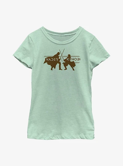 Star Wars Obi-Wan Kenobi Vader Vs Silhouettes Youth Girls T-Shirt