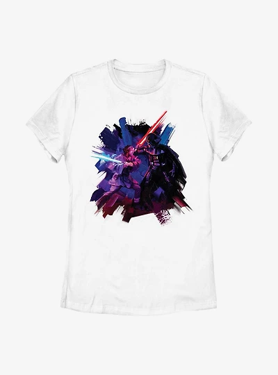 Star Wars Obi-Wan Kenobi Painted Duel Womens T-Shirt