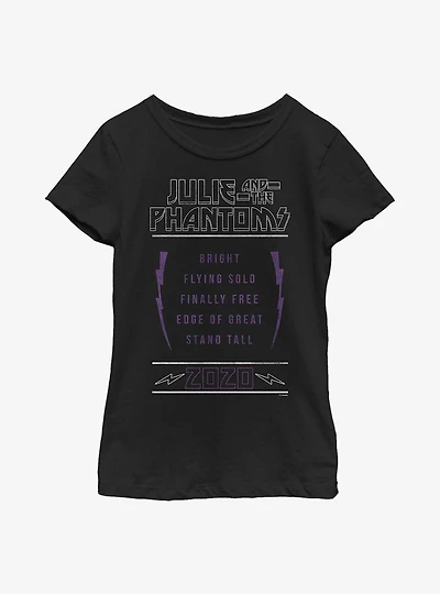 Julie And The Phantoms Set List Youth Girls T-Shirt