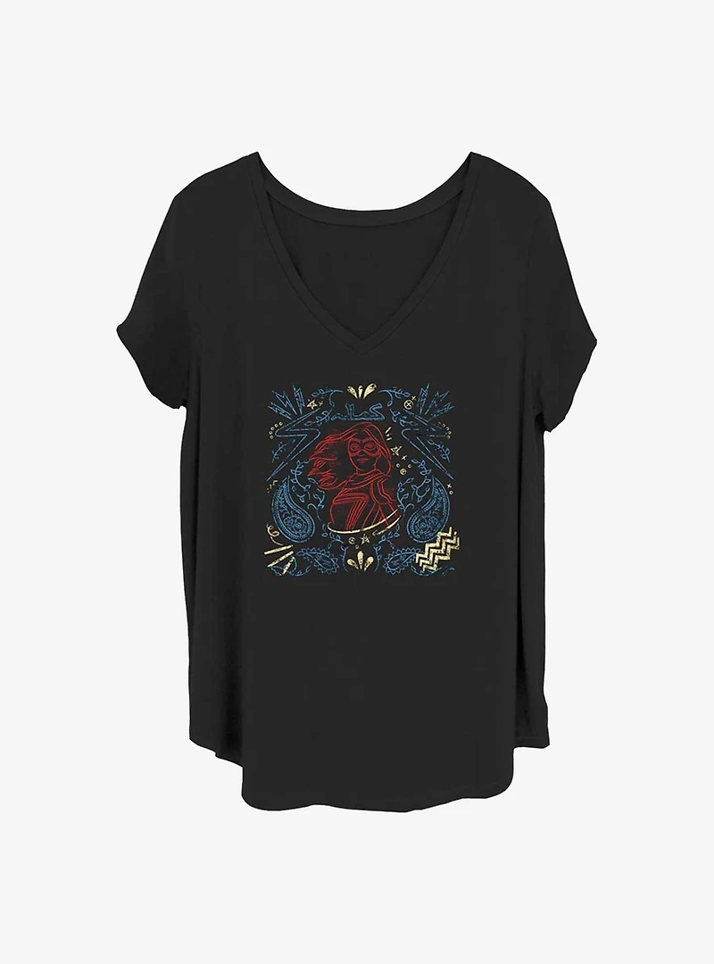 Marvel Ms. Line Drawing Girls Plus T-Shirt