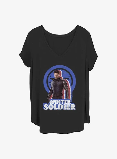 Marvel The Falcon and the Winter Soldier Distressed Winter Soldier Girls T-Shirt Plus Size