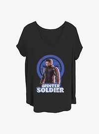 Marvel The Falcon and the Winter Soldier Distressed Winter Soldier Girls T-Shirt Plus Size