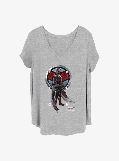 Marvel The Falcon and the Winter Soldier Falcon Grid Text Girls T-Shirt Plus Size