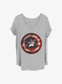 Marvel Captain America Flag Shield Girls T-Shirt Plus Size
