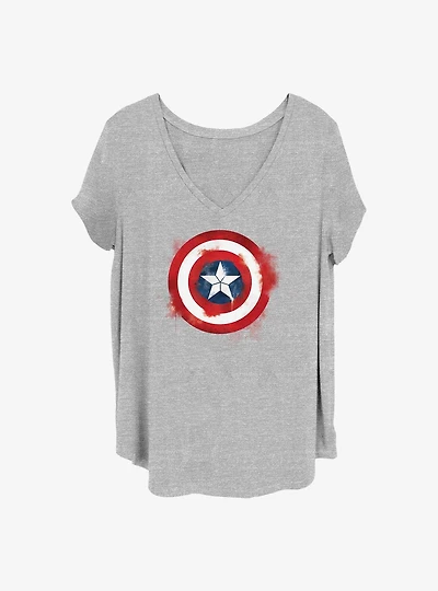 Marvel Captain America Spray Logo Girls T-Shirt Plus Size