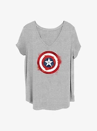 Marvel Captain America Spray Logo Girls T-Shirt Plus Size