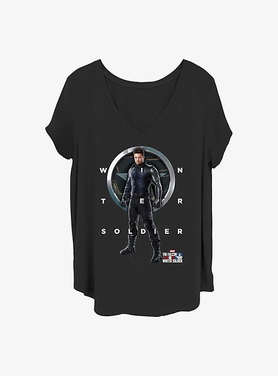 Marvel The Falcon and the Winter Soldier Grid Text Girls T-Shirt Plus Size