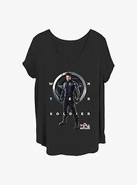 Marvel The Falcon and the Winter Soldier Grid Text Girls T-Shirt Plus Size