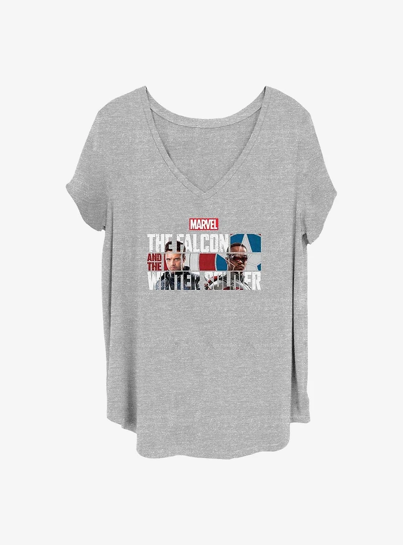 Marvel the Falcon and Winter Soldier Logo Fill Girls T-Shirt Plus