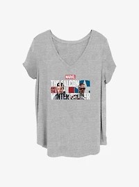 Marvel the Falcon and Winter Soldier Logo Fill Girls T-Shirt Plus
