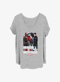 Marvel the Falcon and Winter Soldier Power Pose Girls T-Shirt Plus