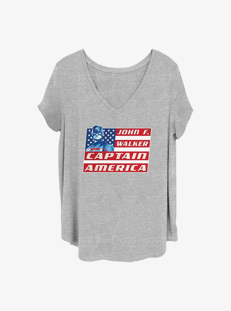 Marvel the Falcon and Winter Soldier Capltain Walker Girls T-Shirt Plus