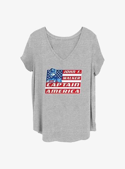 Marvel the Falcon and Winter Soldier Capltain Walker Girls T-Shirt Plus
