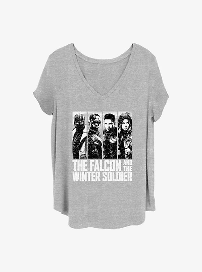 Marvel the Falcon and Winter Soldier White Out Girls T-Shirt Plus