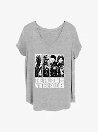 Marvel the Falcon and Winter Soldier White Out Girls T-Shirt Plus