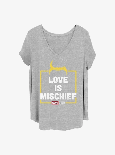 Marvel Loki Love Is Mischief Girls T-Shirt Plus