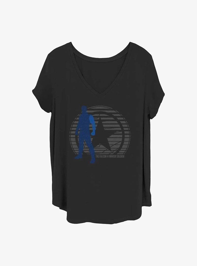 Marvel the Falcon and Winter Soldier Simple Lockup Girls T-Shirt Plus