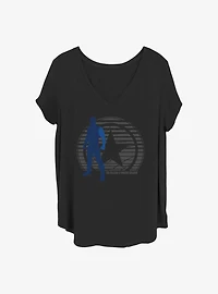 Marvel the Falcon and Winter Soldier Simple Lockup Girls T-Shirt Plus