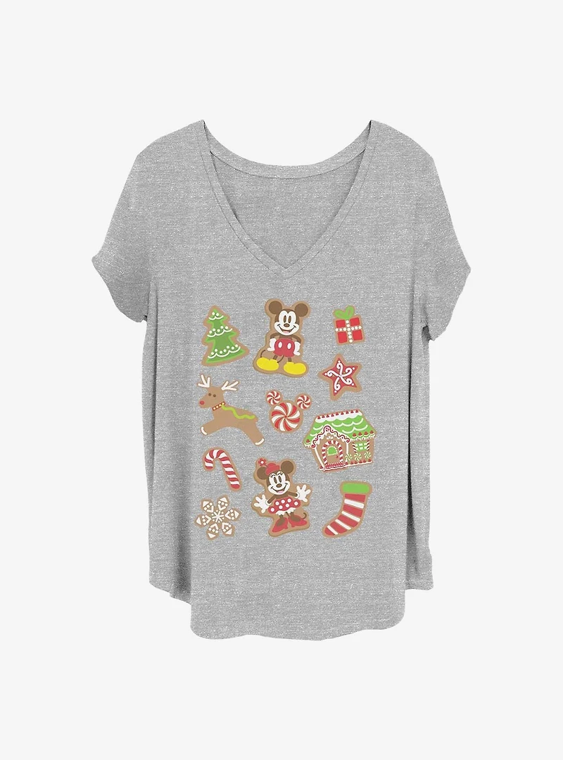 Disney Mickey Mouse Christmas Cookies Girls T-Shirt Plus