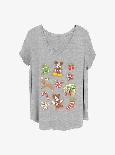 Disney Mickey Mouse Christmas Cookies Girls T-Shirt Plus