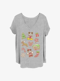 Disney Mickey Mouse Christmas Cookies Girls T-Shirt Plus