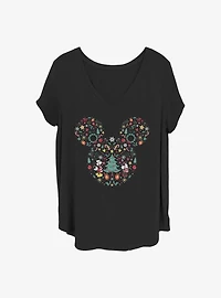 Disney Mickey Mouse & Minnie Holiday Ear Fill Girls T-Shirt Plus