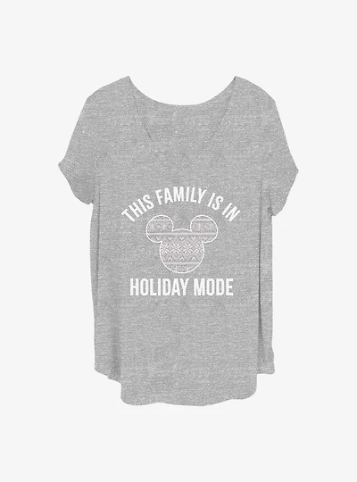 Disney Mickey Mouse Family Holiday Mode Girls T-Shirt Plus Size