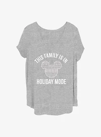 Disney Mickey Mouse Family Holiday Mode Girls T-Shirt Plus Size