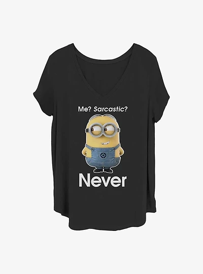Minions Never Sarcastic Girls T-Shirt Plus