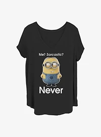 Minions Never Sarcastic Girls T-Shirt Plus