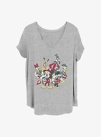 Disney Mickey Mouse Holiday Group Girls T-Shirt Plus Size