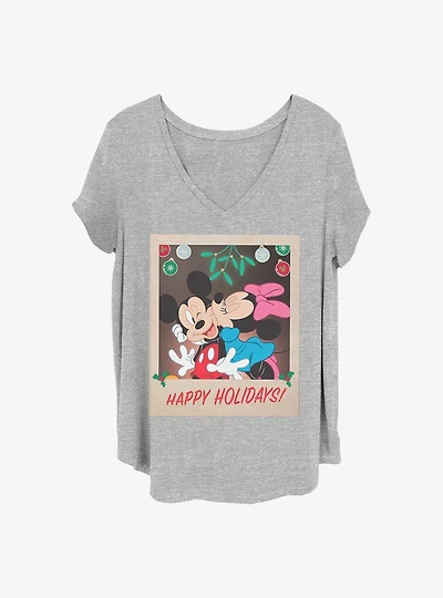 Disney Mickey Mouse & Minnie Mouse Holiday Polaroid Girls T-Shirt Plus Size