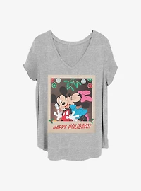 Disney Mickey Mouse & Minnie Mouse Holiday Polaroid Girls T-Shirt Plus Size