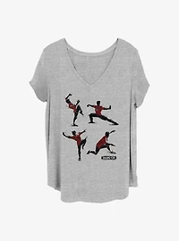 Marvel Shang-Chi and the Legend of Ten Rings Martial Arts Stance Girls T-Shirt Plus