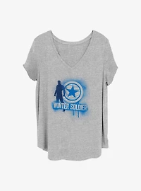 Marvel The Falcon and the Winter Soldier Winter Soldier Spray Paint Girls T-Shirt Plus Size