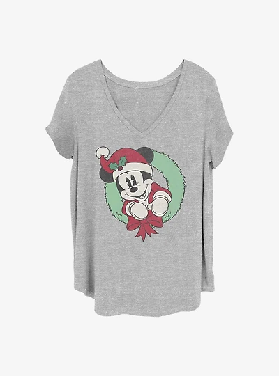 Disney Mickey Mouse Mickey Wreath Girls T-Shirt Plus Size
