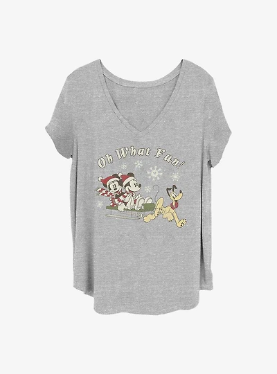 Disney Mickey Mouse & Minnie Mouse Holiday Oh What Fun Girls T-Shirt Plus Size