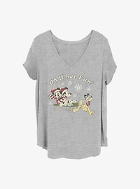 Disney Mickey Mouse & Minnie Mouse Holiday Oh What Fun Girls T-Shirt Plus Size