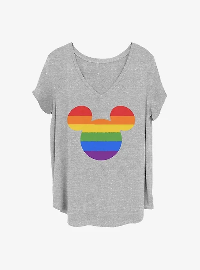 Disney Mickey Mouse Rainbow Ears Girls T-Shirt Plus Size