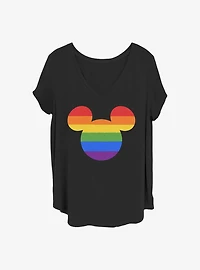 Disney Mickey Mouse Rainbow Ears Girls T-Shirt Plus