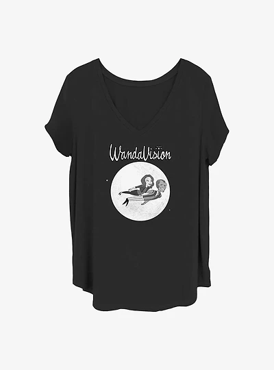 Marvel WandaVision Flying Cartoon Girls T-Shirt Plus