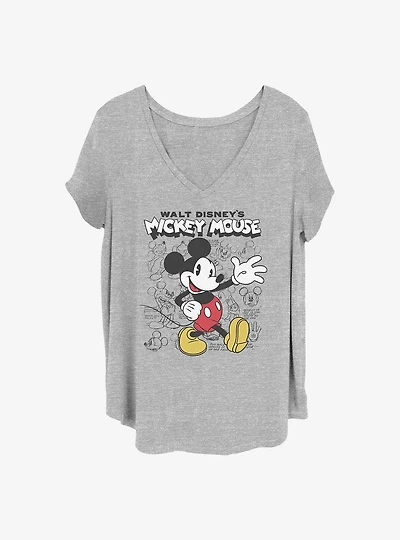 Disney Mickey Mouse Sketchbook Girls T-Shirt Plus Size